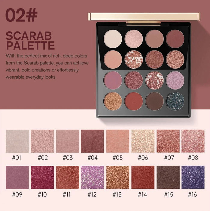 ZEESEA X THE BRITISH MUSEUM Enchanting Egypt Eyeshadow Palette 16 Shades #02 SCARAB