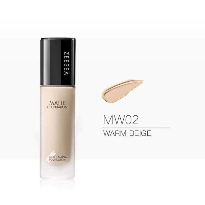 ZEESEA Silky Lasting Liquid Foundation-Matte & Blemish Concealing MW02 Warm Beige